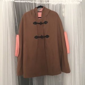Tailored brown and pink cape